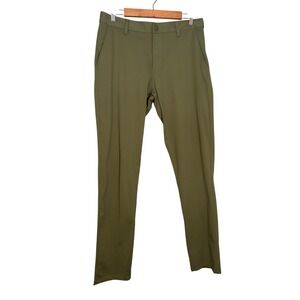 Rhone Men's Commuter Pants Olive Green Slim Fit Stretch Size 32